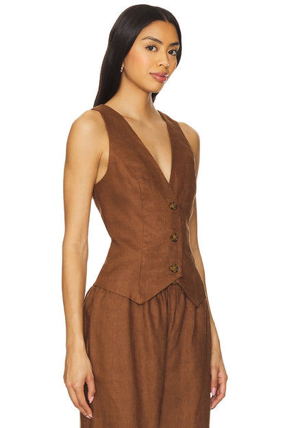 Lovers and Friends Asa Vest in Chocolate