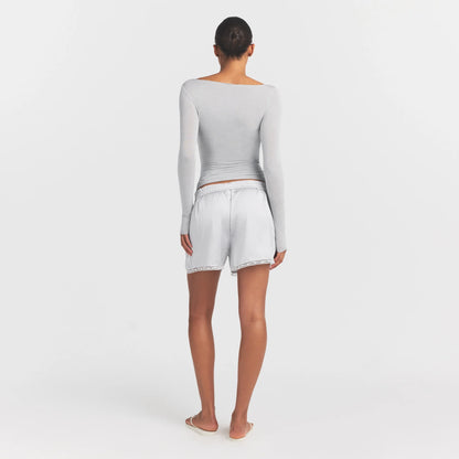 Sheer Modal Long Sleeve Boatneck Top
