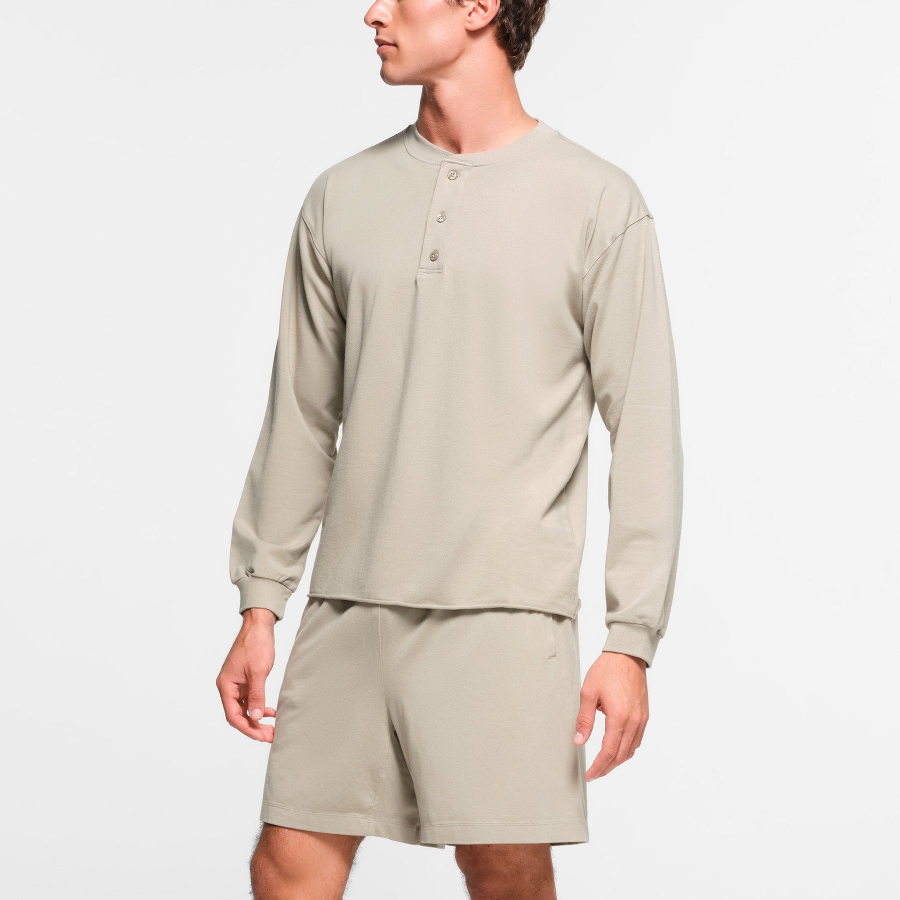 JERSEY LOUNGE MENS RELAXED HENLEY | SHALE