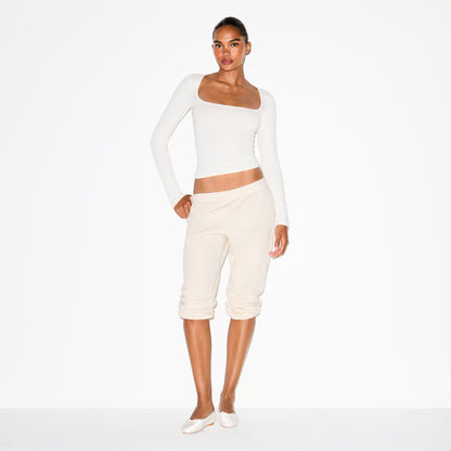 Cotton Jersey Scoop Neck Long Sleeve Top