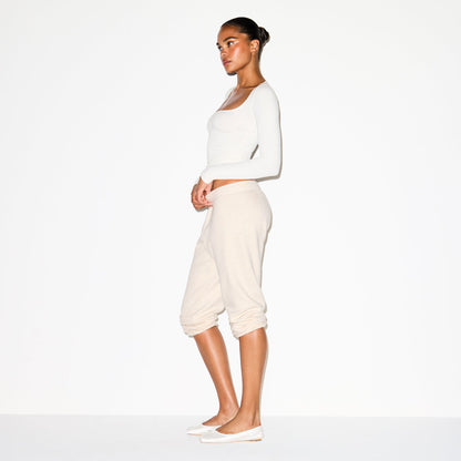 Cotton Jersey Scoop Neck Long Sleeve Top
