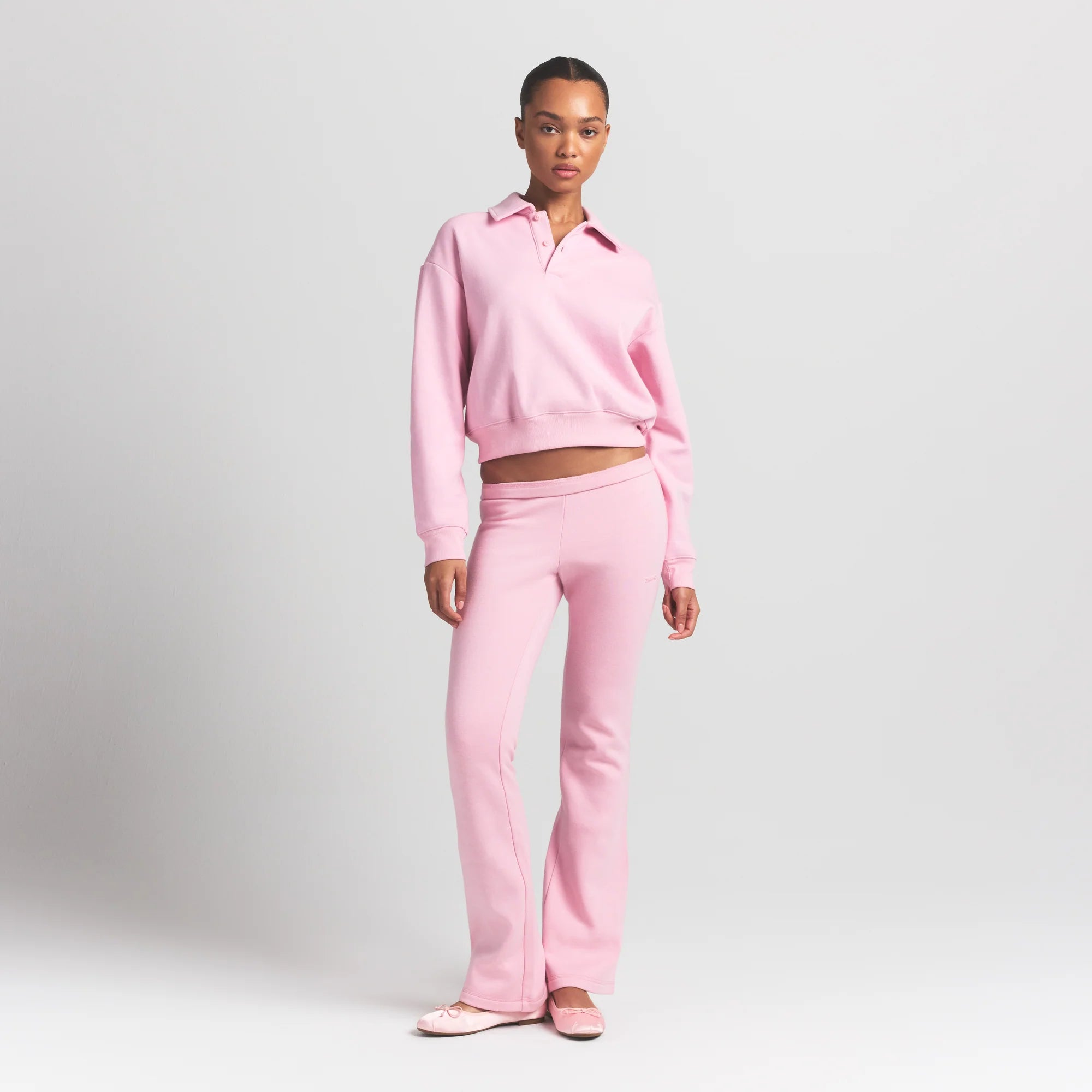 Cotton Fleece Polo Sweatshirt
