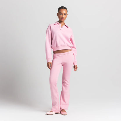 Cotton Fleece Polo Sweatshirt