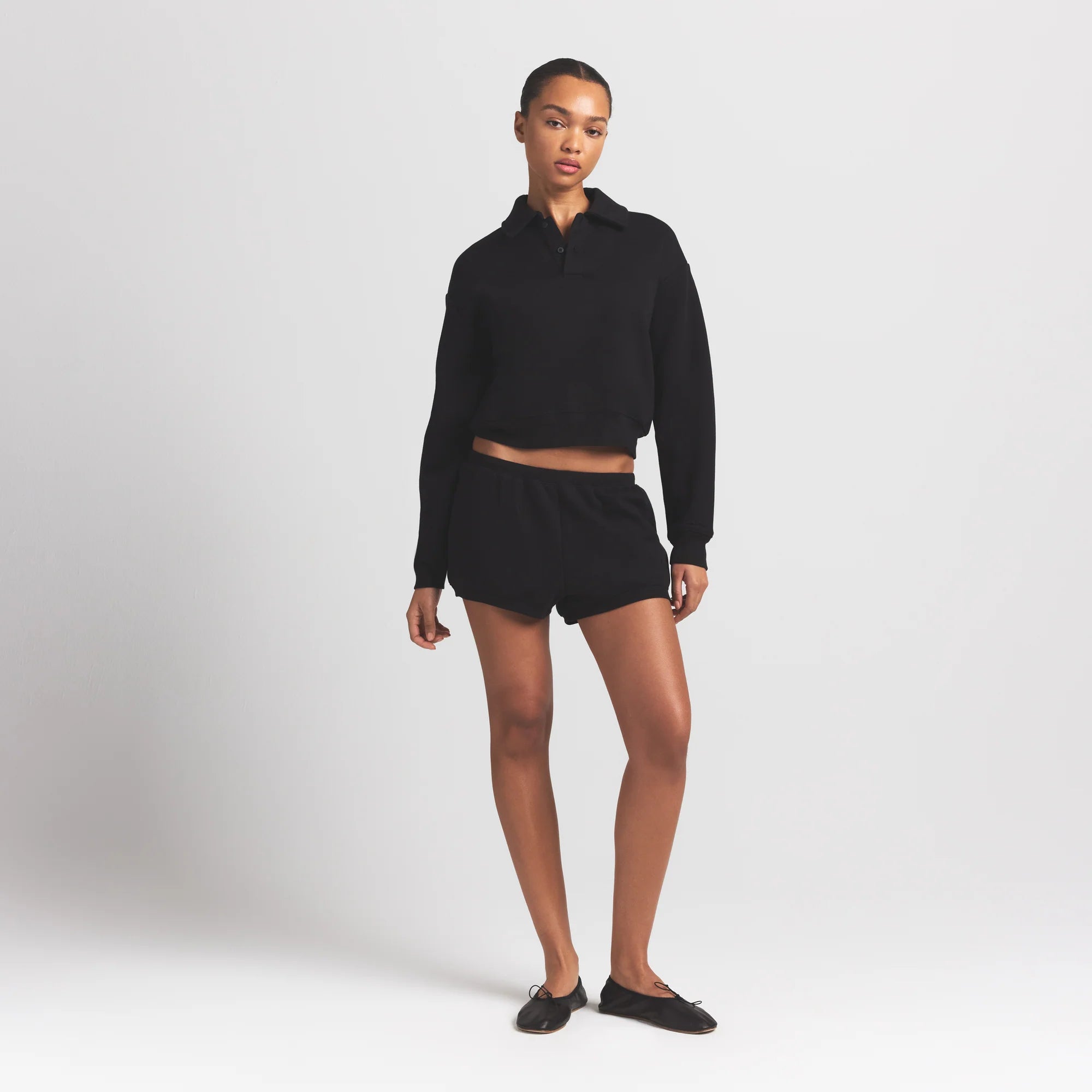 Cotton Fleece Polo Sweatshirt