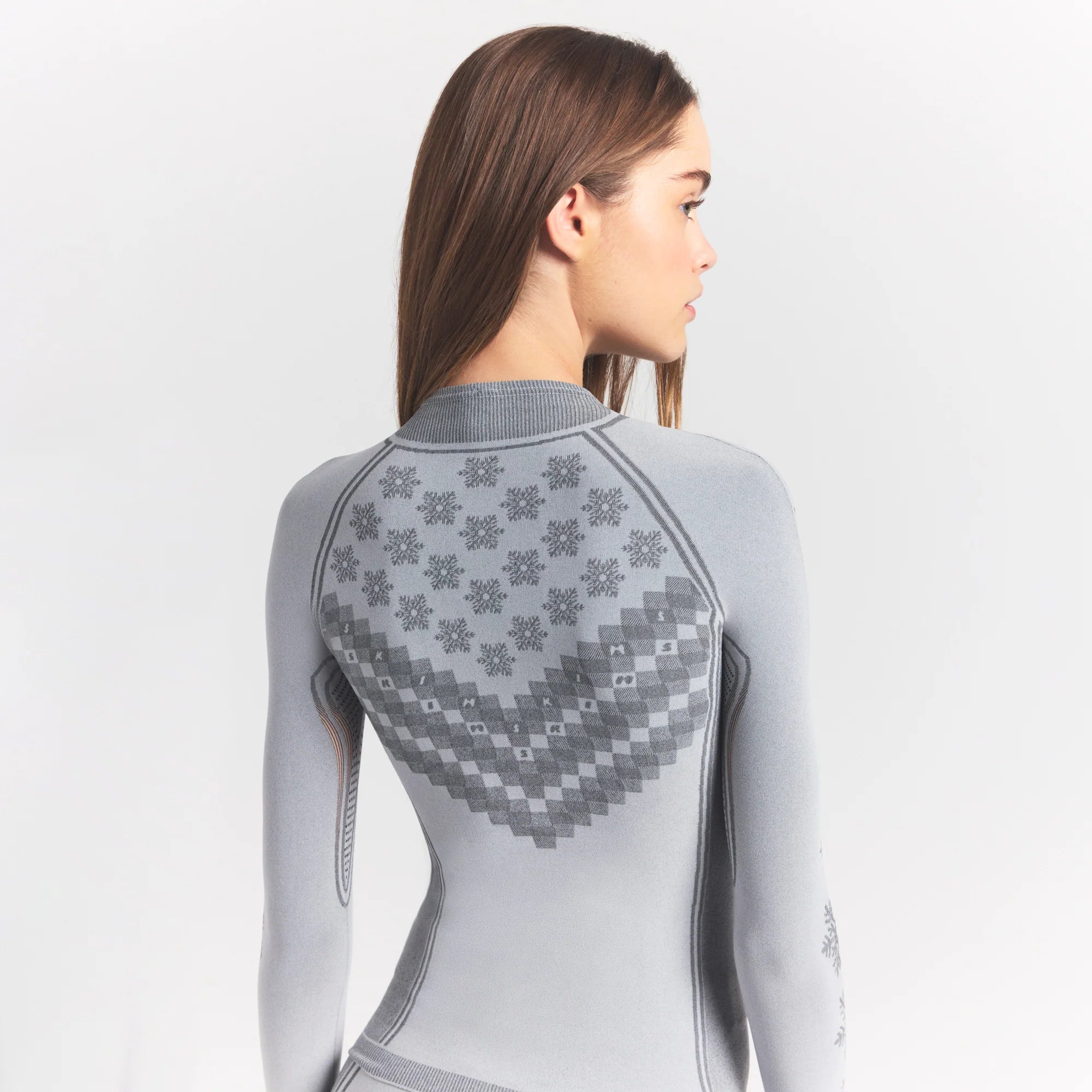 SKIMS FIRST LAYERS HALF ZIP LONG SLEEVE | MIRROR WINTER FAIR ISLE