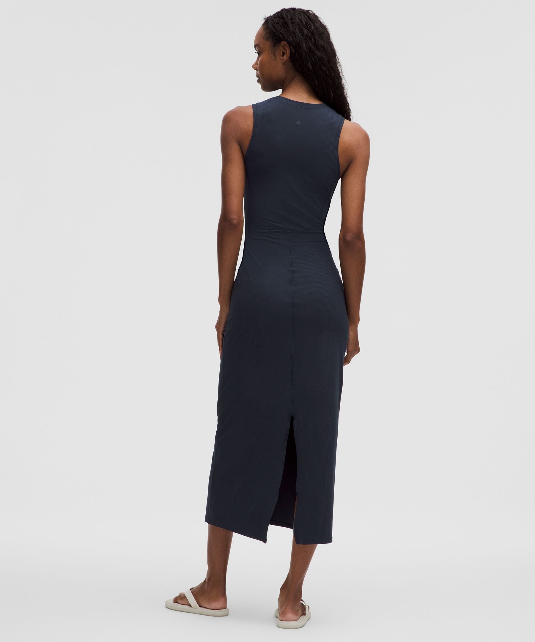 All Aligned Ribbed Midi Dress