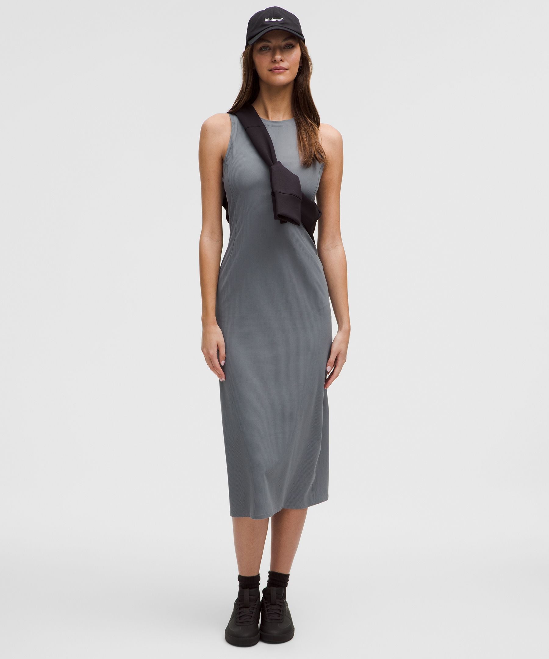 All Aligned Ribbed Midi Dress
