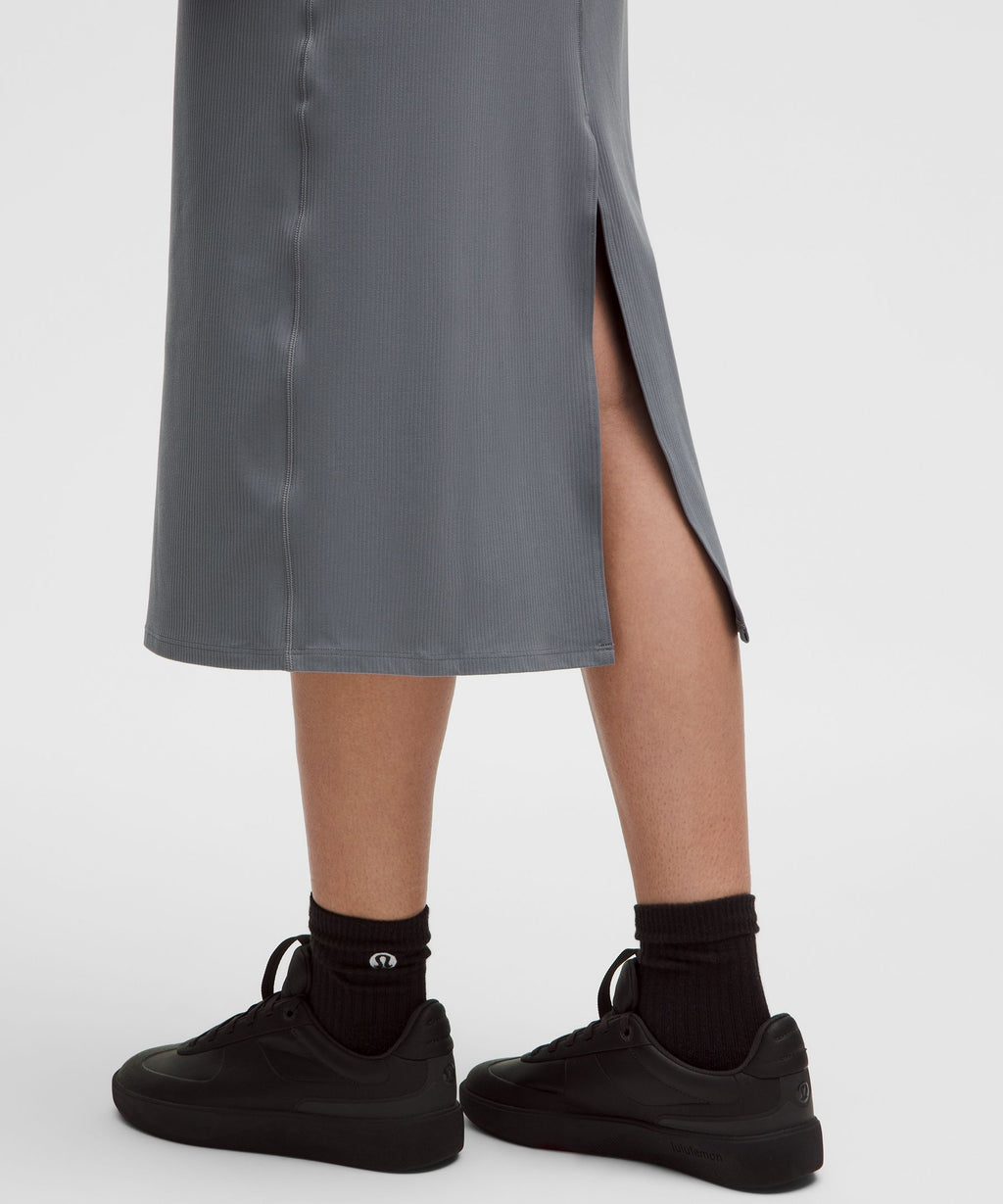 All Aligned Ribbed Midi Dress