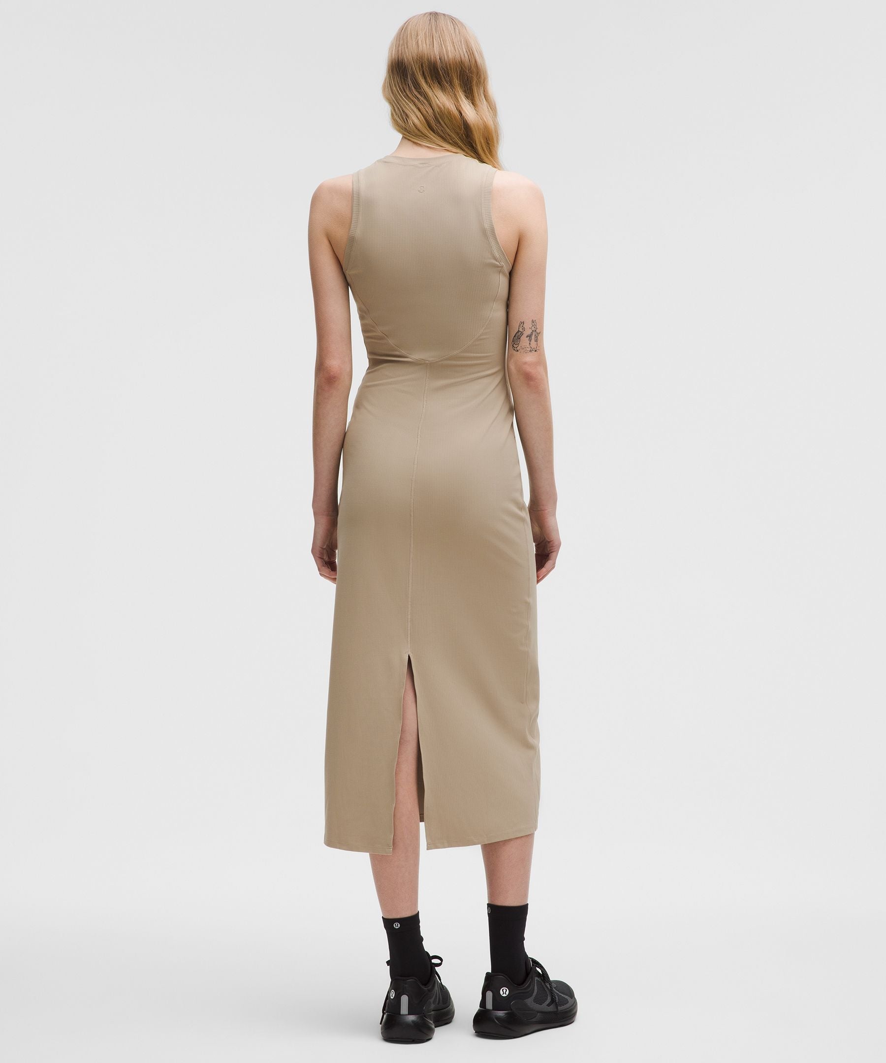 All Aligned Ribbed Midi Dress