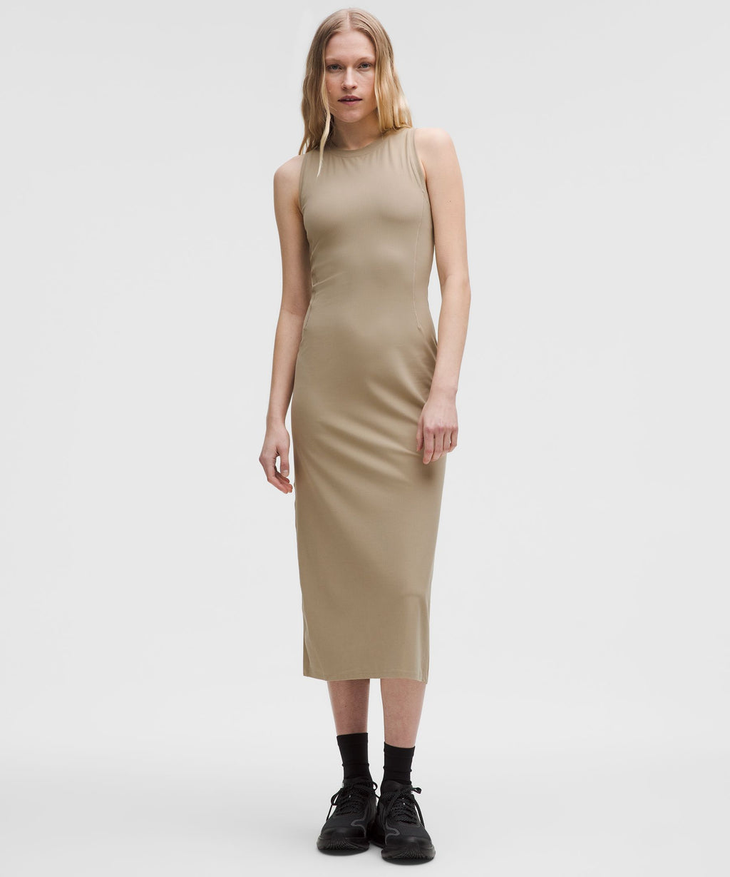 All Aligned Ribbed Midi Dress