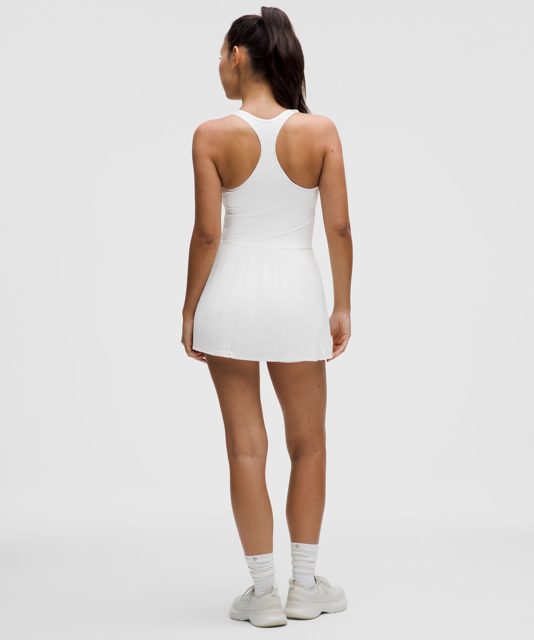 Scoop-Neck Pleated Linerless Tennis Dress