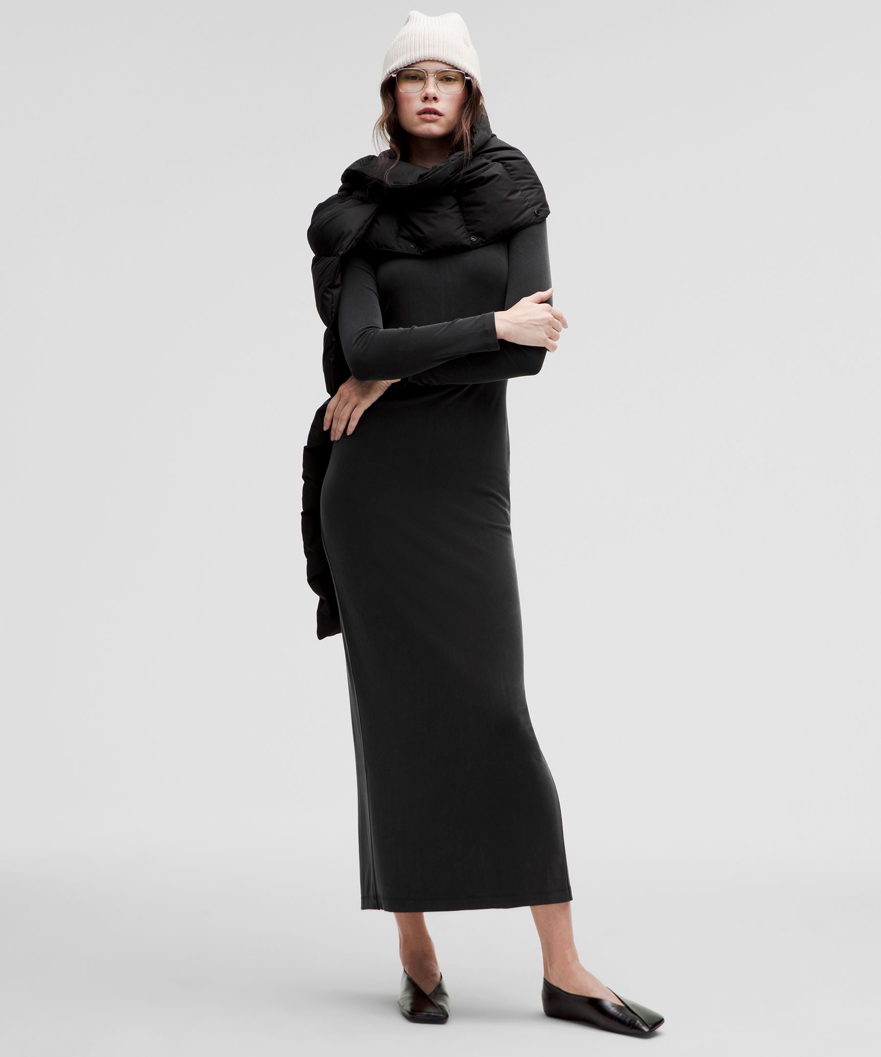 Drapey Softstreme Long-Sleeve Maxi Dress