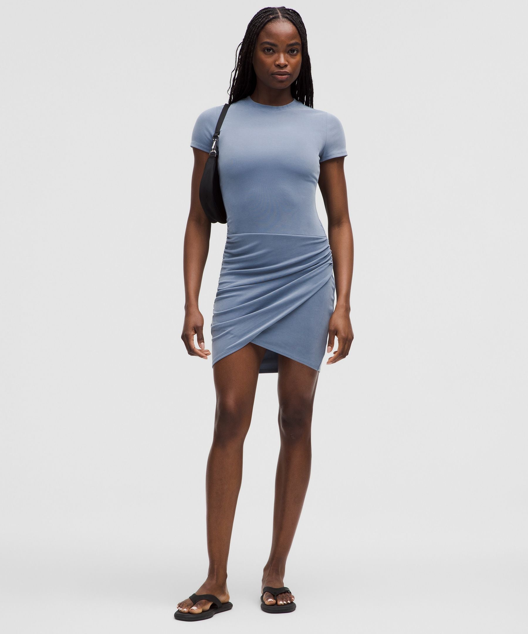 Drapey Softstreme Wrap-Skirt T-Shirt Dress