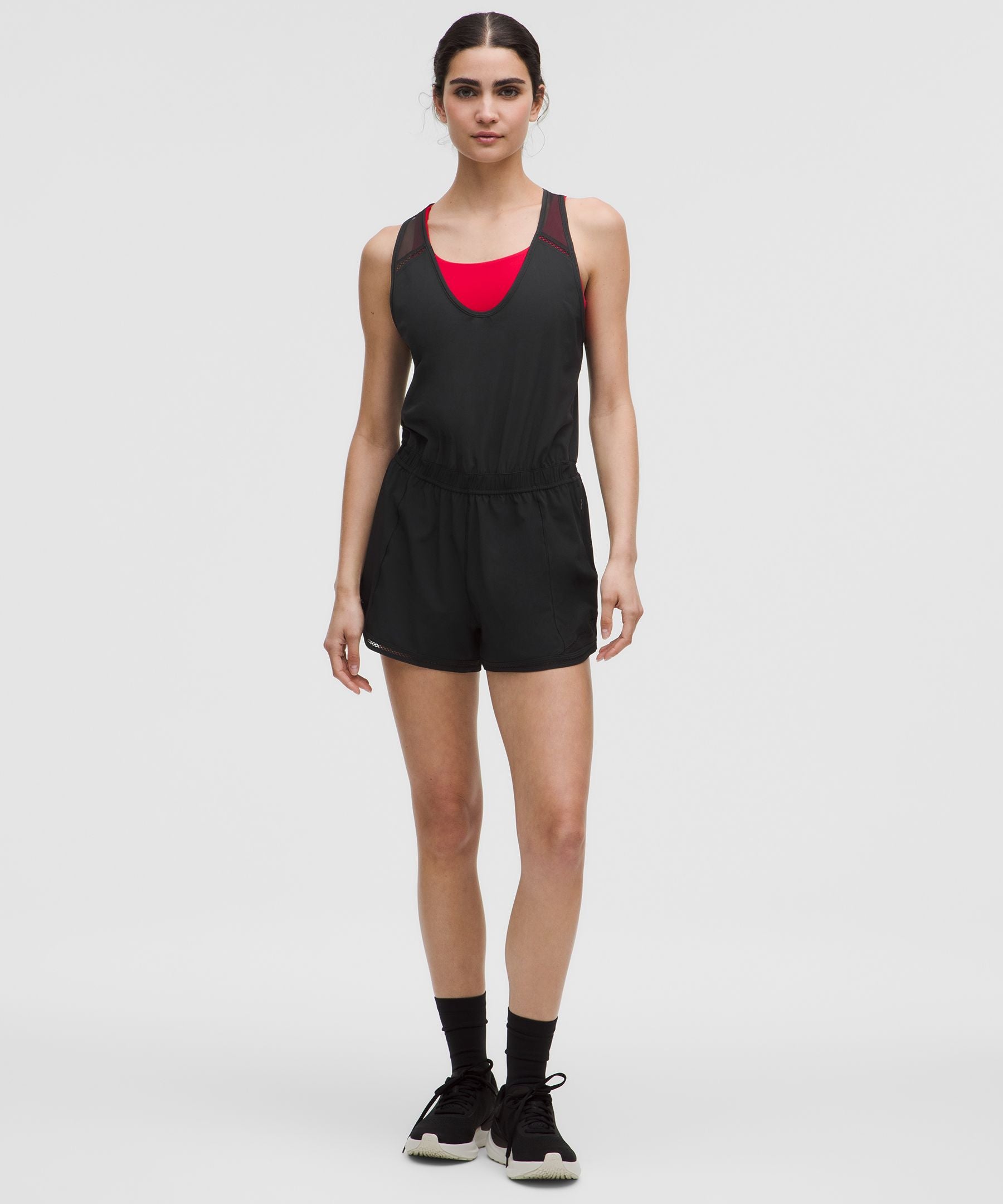 Hotty Hot Running Romper *Lace Trim