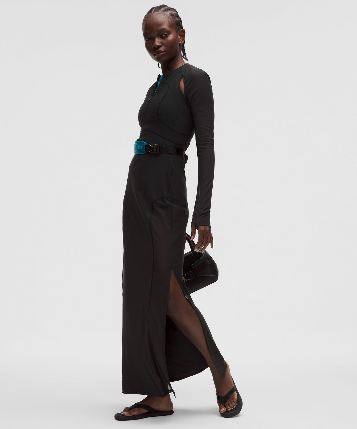 Mesh Cutout Long-Sleeve Dress *SLNSH Collection