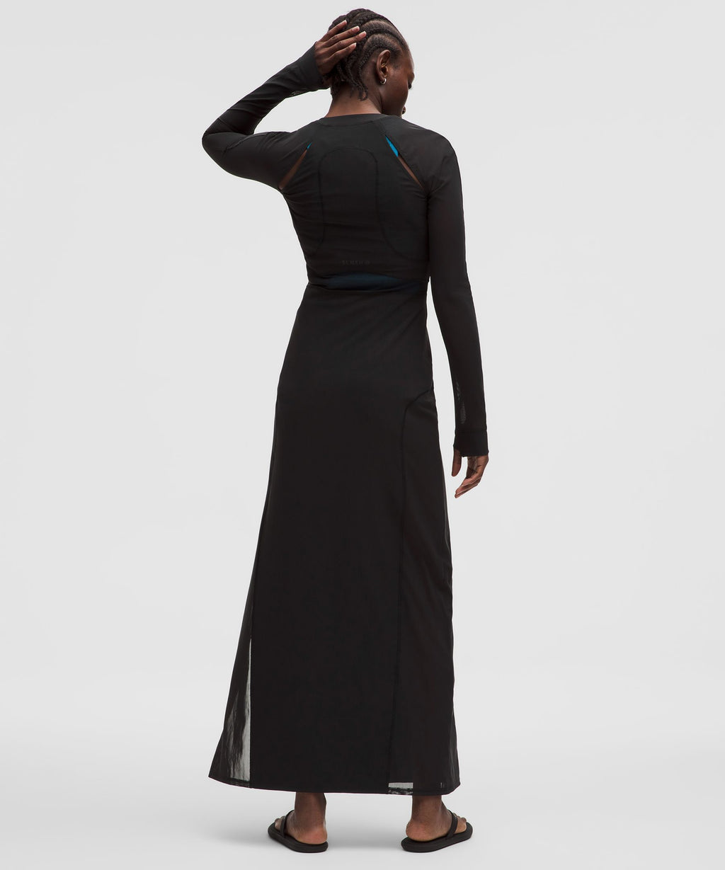 Mesh Cutout Long-Sleeve Dress *SLNSH Collection