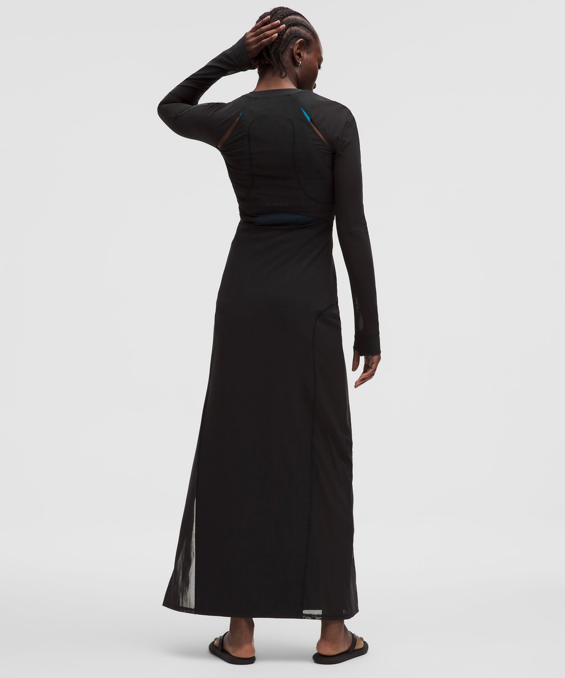 Mesh Cutout Long-Sleeve Dress *SLNSH Collection