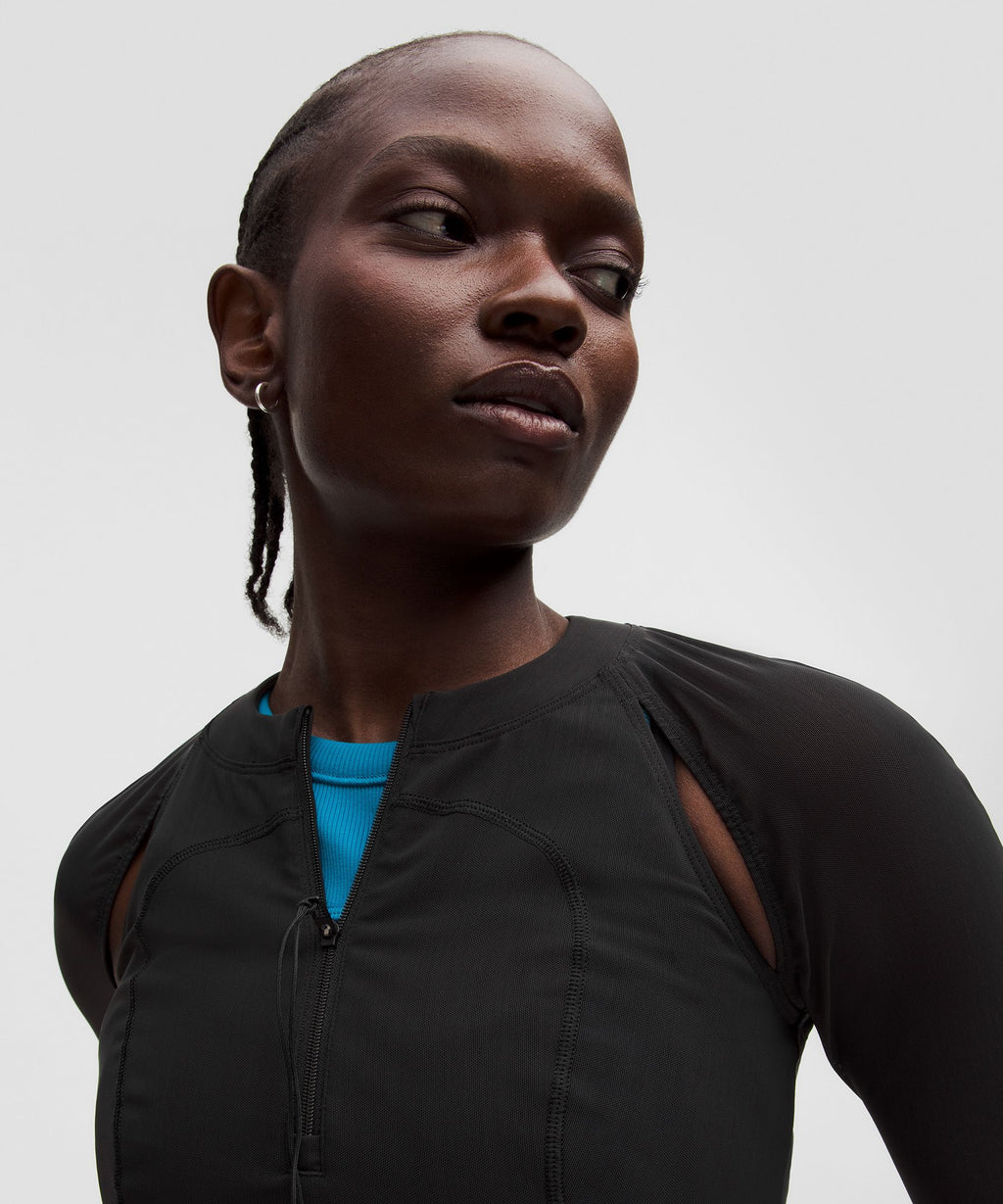 Mesh Cutout Long-Sleeve Dress *SLNSH Collection