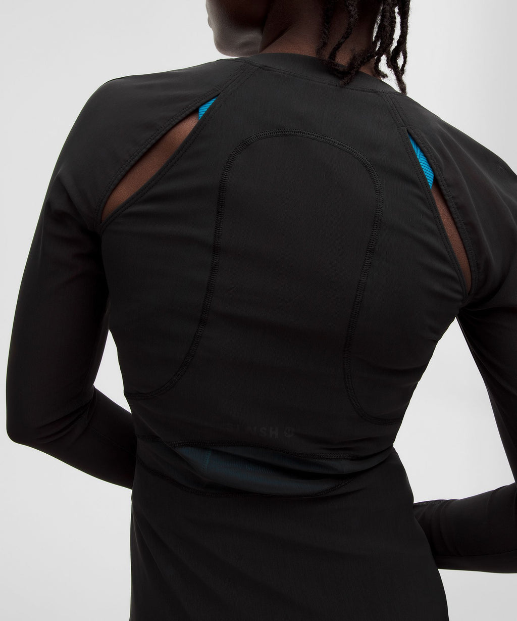 Mesh Cutout Long-Sleeve Dress *SLNSH Collection