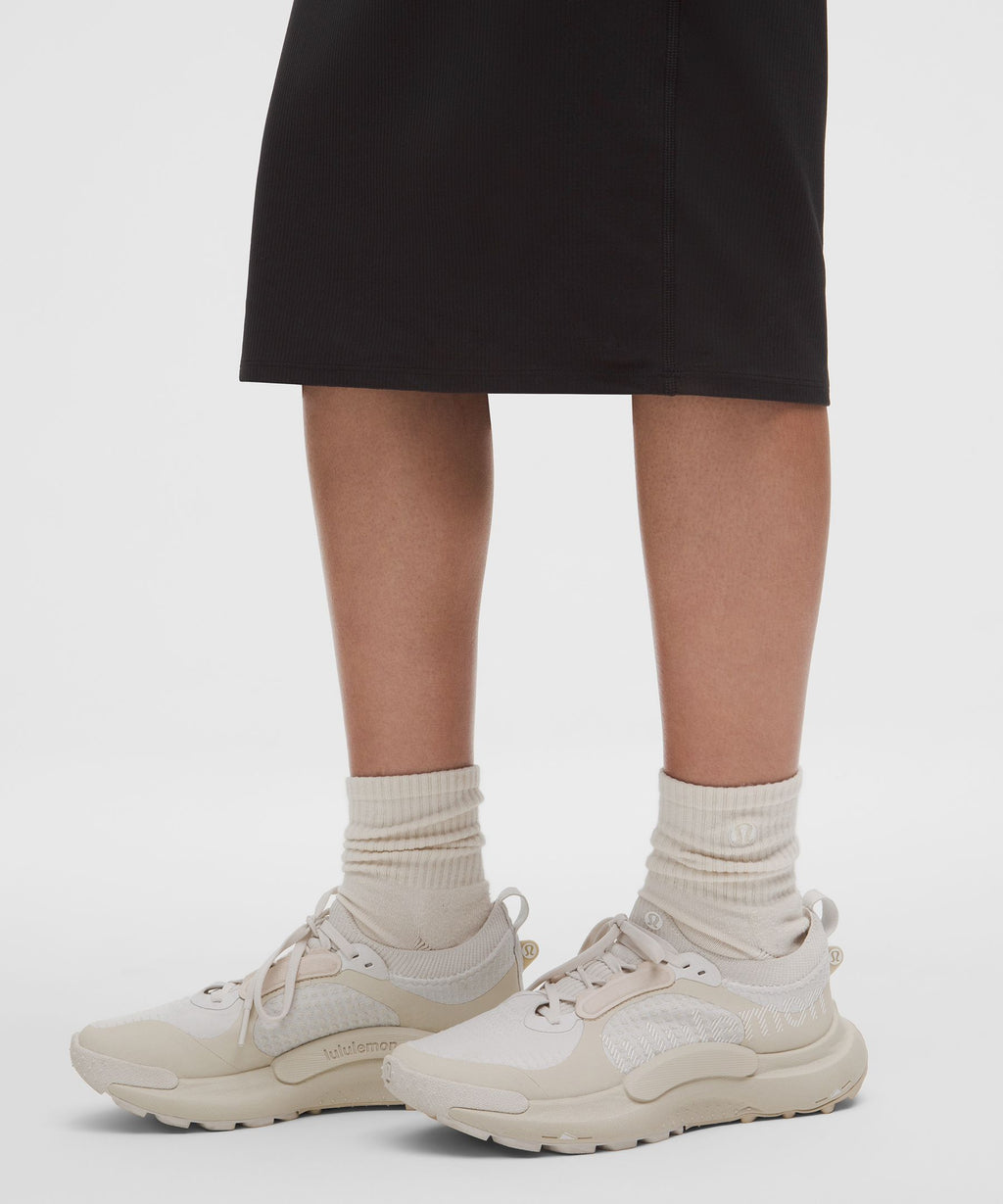 All Aligned Ribbed Long-Sleeve Midi Dress