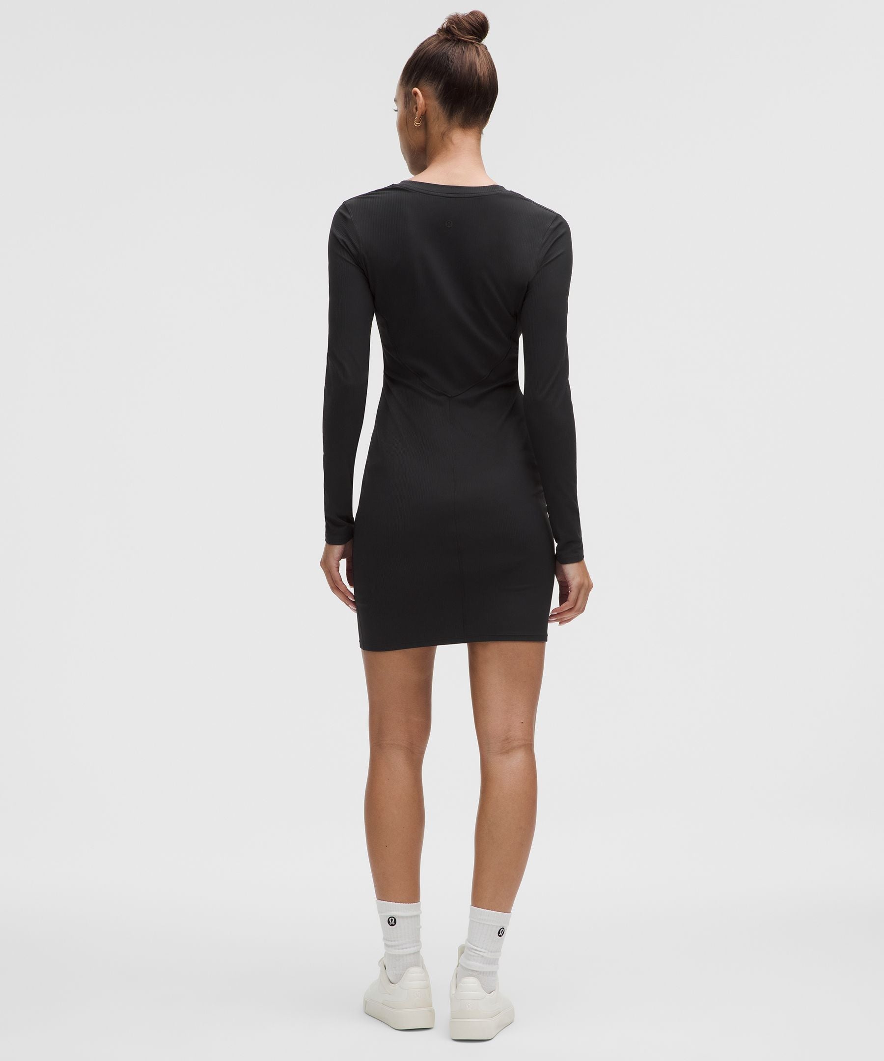All Aligned Ribbed Long-Sleeve Henley Dress