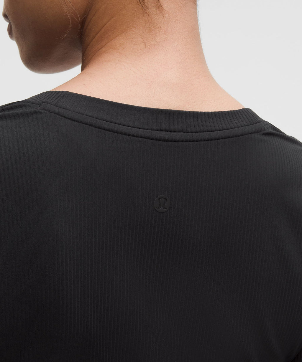 All Aligned Ribbed Long-Sleeve Henley Dress