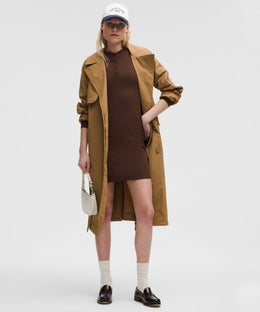 All Aligned Ribbed Long-Sleeve Henley Dress