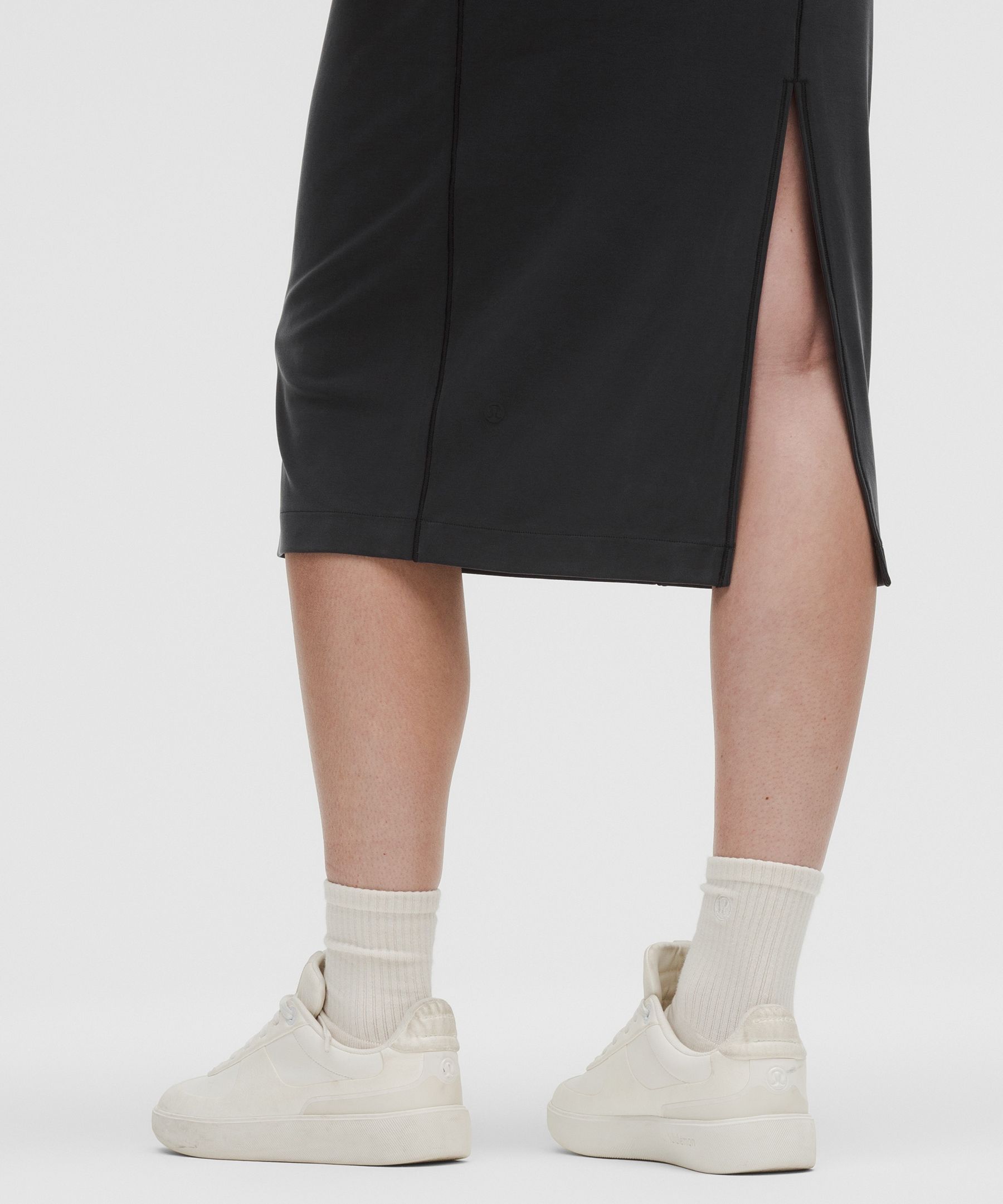 Drapey Softstreme Scoop-Neck Midi Dress