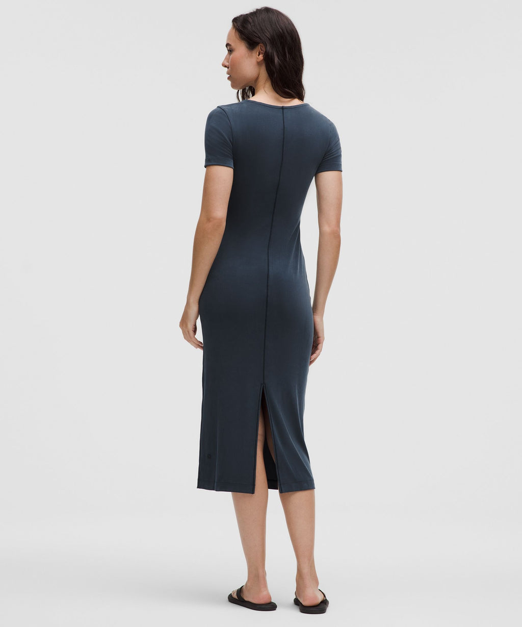 Drapey Softstreme Scoop-Neck Midi Dress