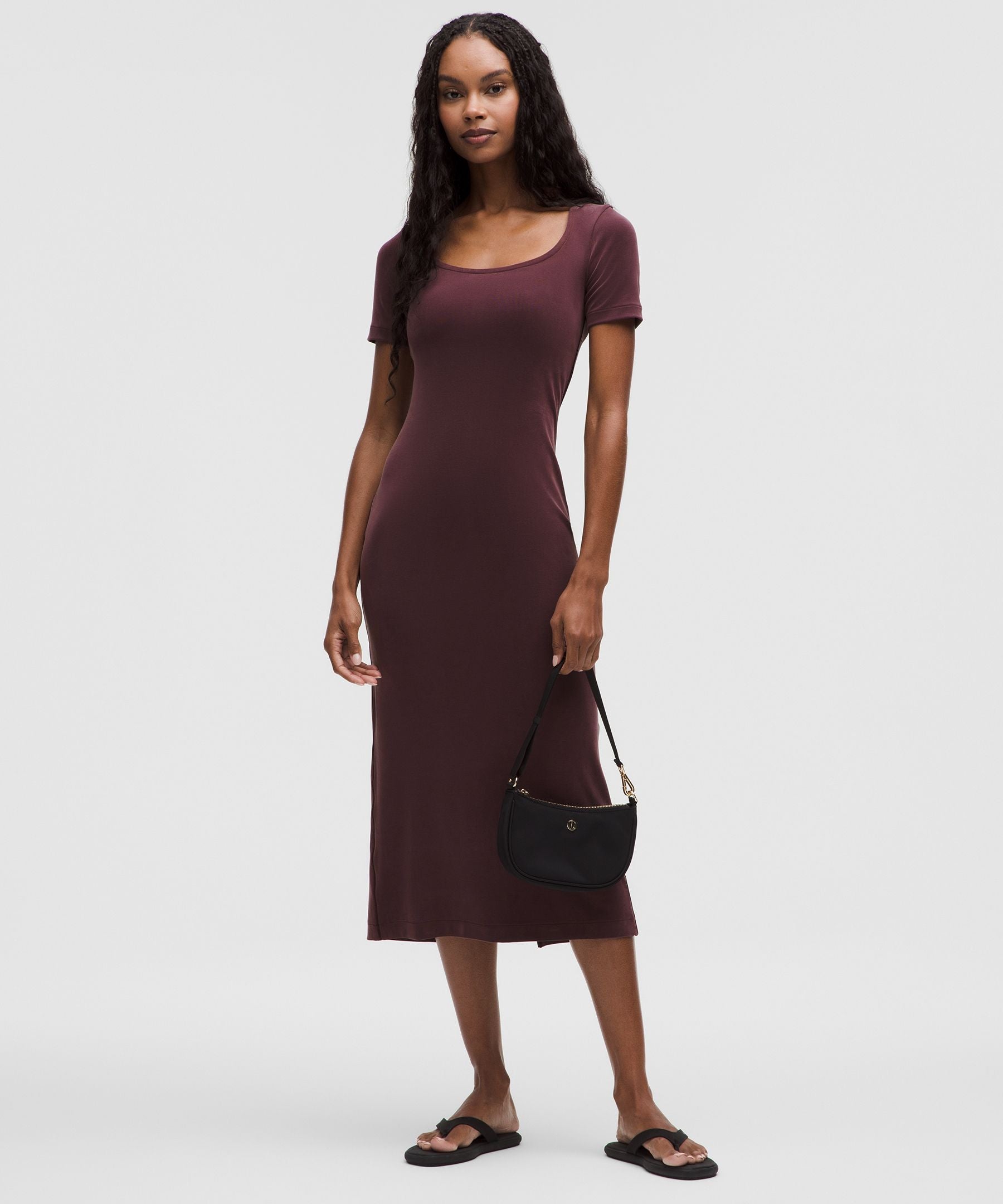 Drapey Softstreme Scoop-Neck Midi Dress