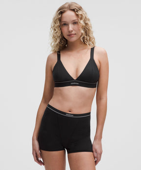 Stretch Cotton Ribbed Logo Bralette *B/C Cup