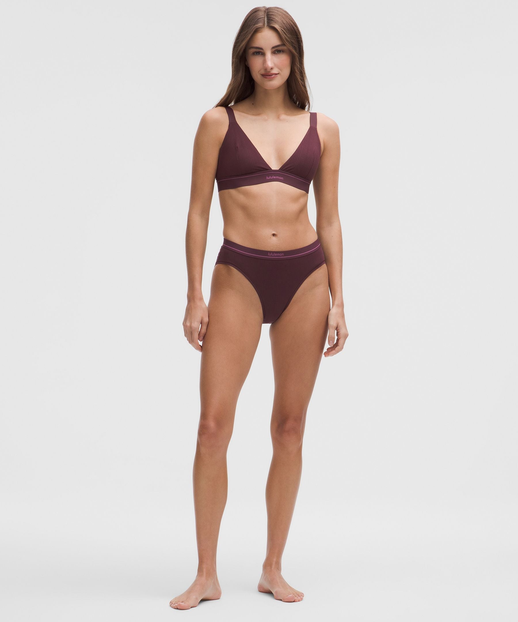 Stretch Cotton Ribbed Logo Bralette *B/C Cup
