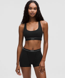 Stretch Cotton Ribbed Logo Racerback Bralette *A–C Cups