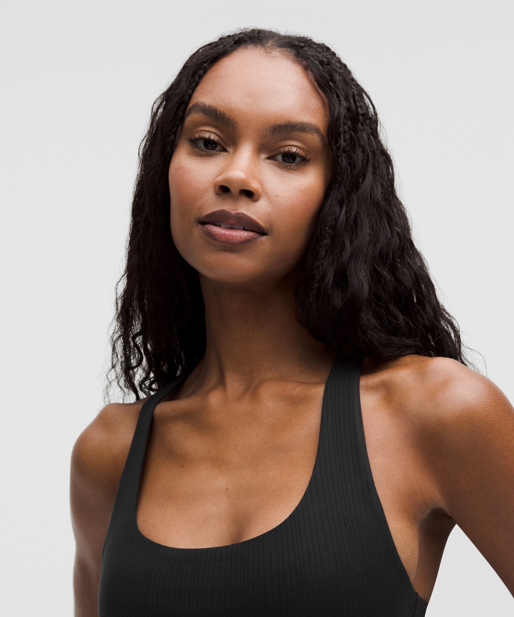 Stretch Cotton Ribbed Logo Racerback Bralette *A–C Cups