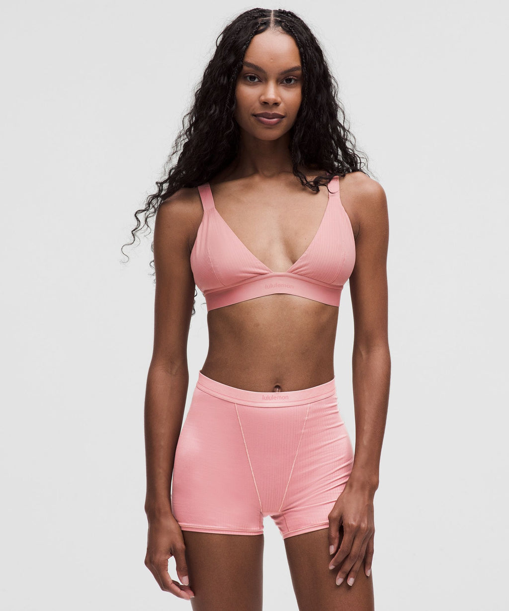 Stretch Cotton Ribbed Logo Bralette *B/C Cup