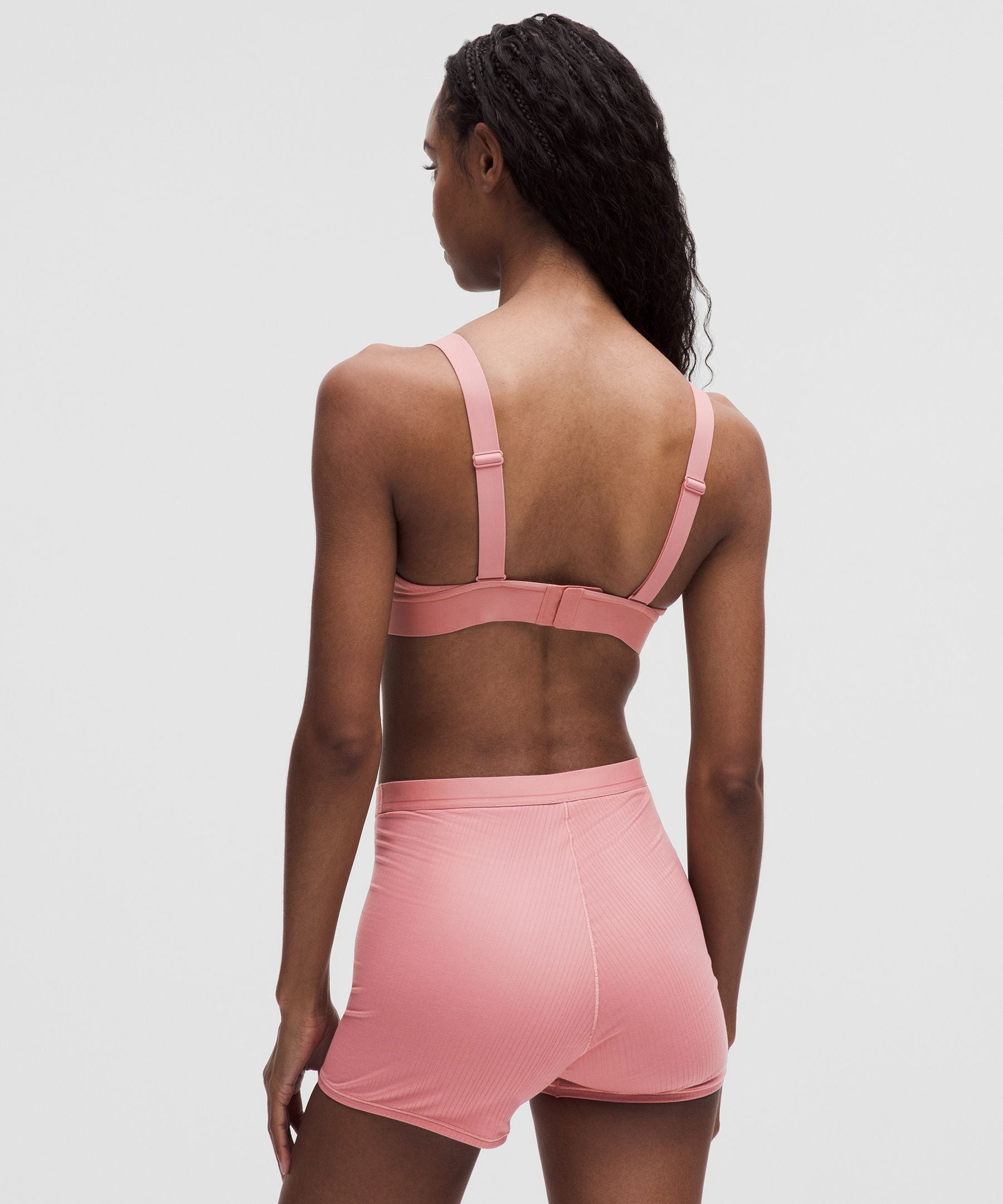 Stretch Cotton Ribbed Logo Bralette *B/C Cup