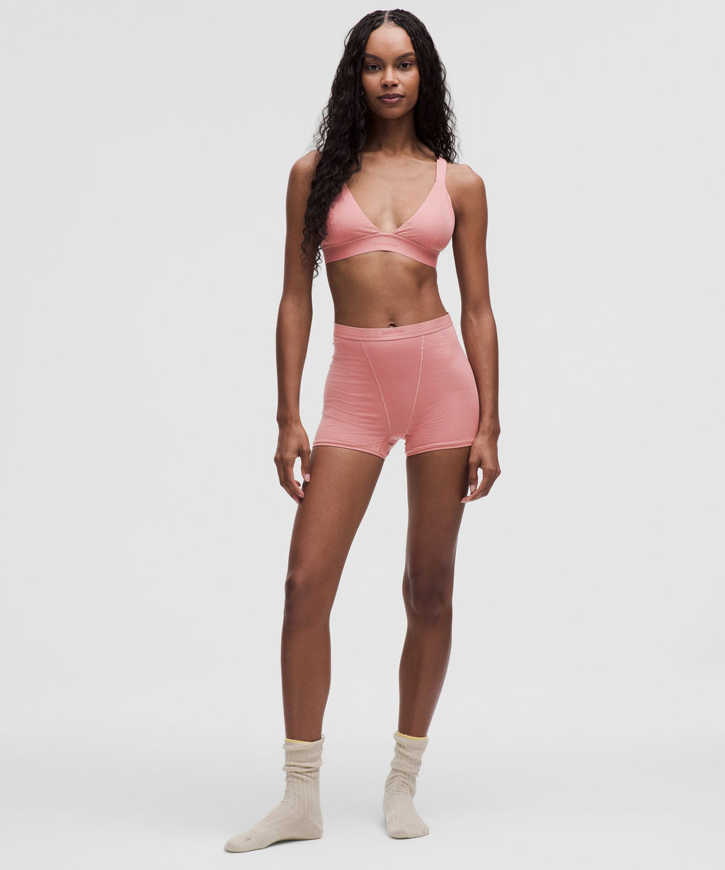 Stretch Cotton Ribbed Logo Bralette *B/C Cup