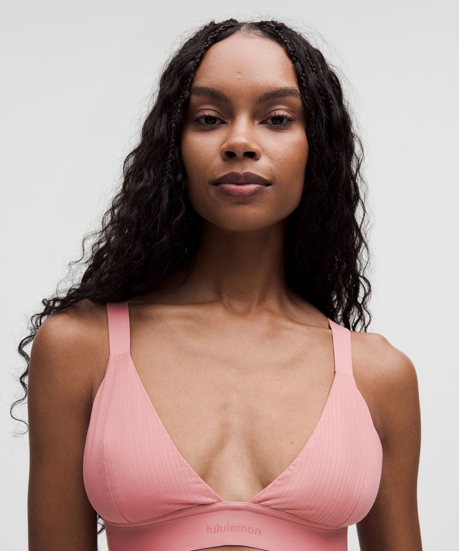 Stretch Cotton Ribbed Logo Bralette *B/C Cup