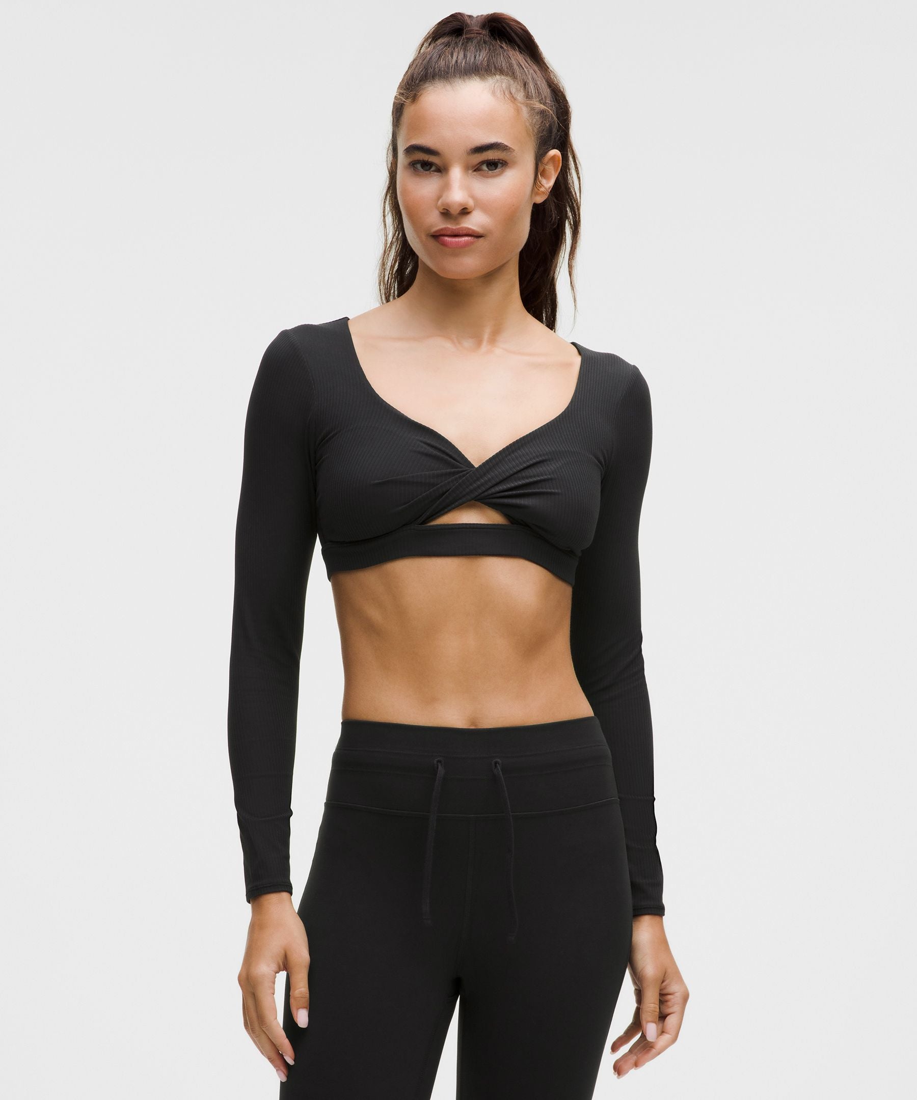 Ribbed Nulu Long-Sleeve Bra Top *Light Support, B/C Cup