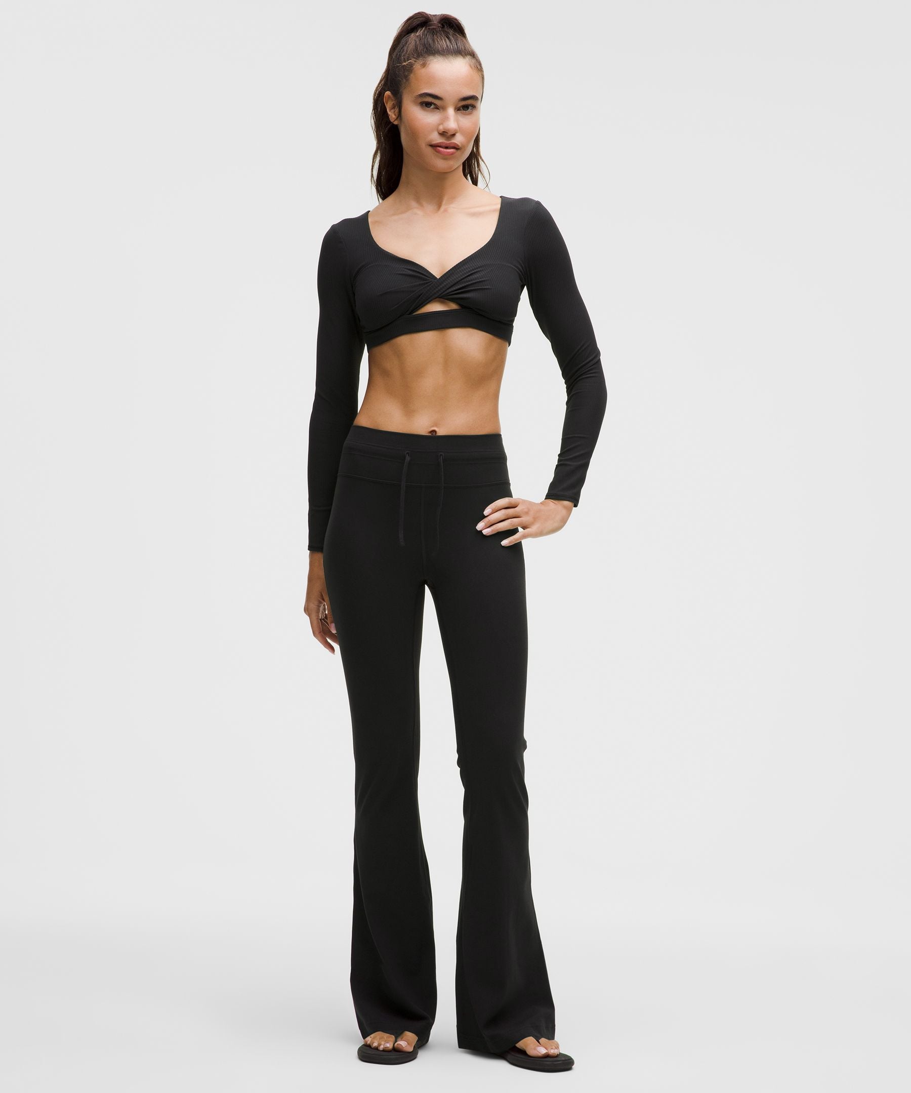 Ribbed Nulu Long-Sleeve Bra Top *Light Support, B/C Cup