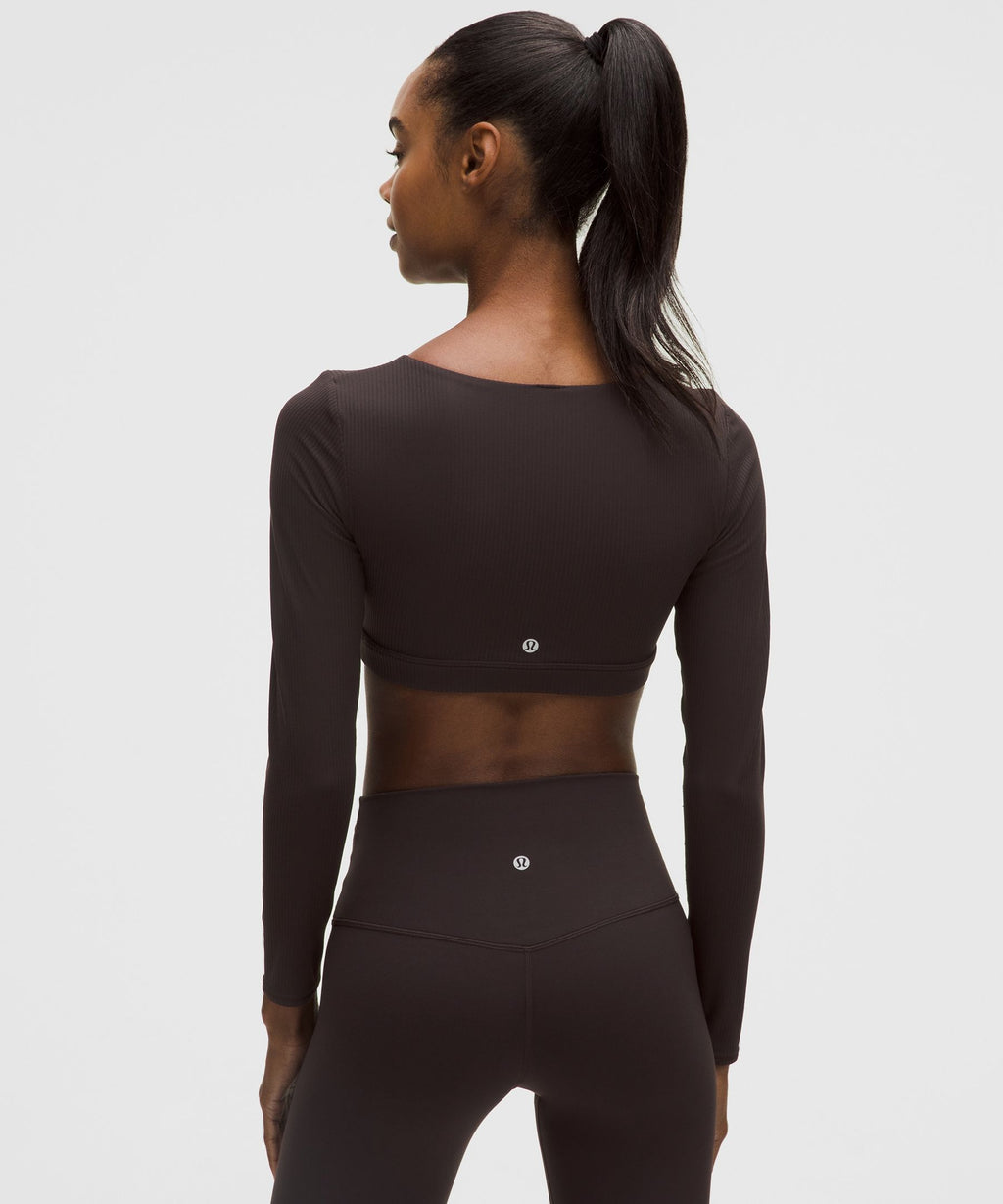 Ribbed Nulu Long-Sleeve Bra Top *Light Support, B/C Cup