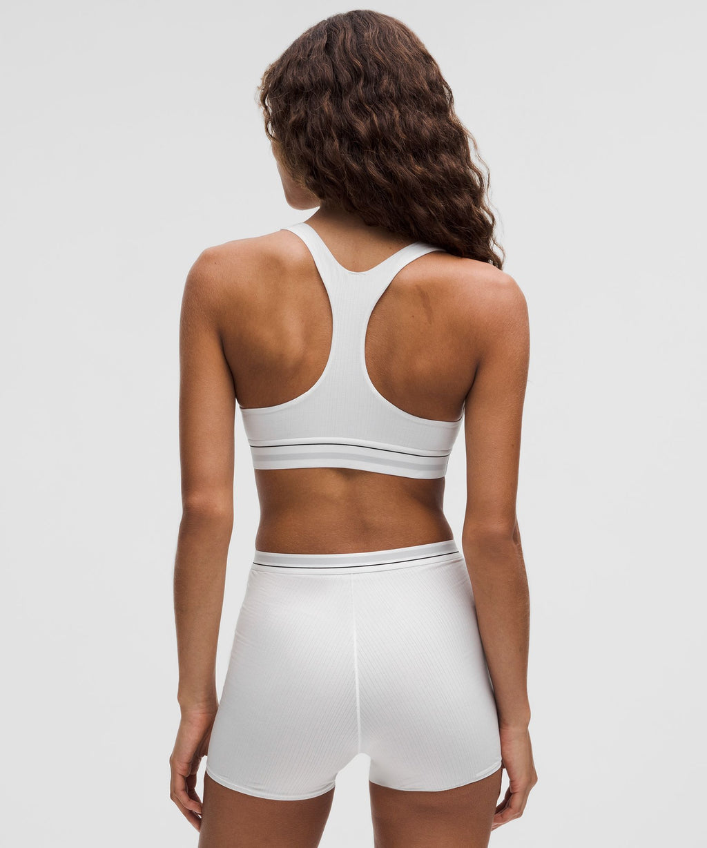 Stretch Cotton Ribbed Logo Racerback Bralette *A–C Cups