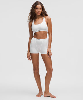 Stretch Cotton Ribbed Logo Racerback Bralette *A–C Cups