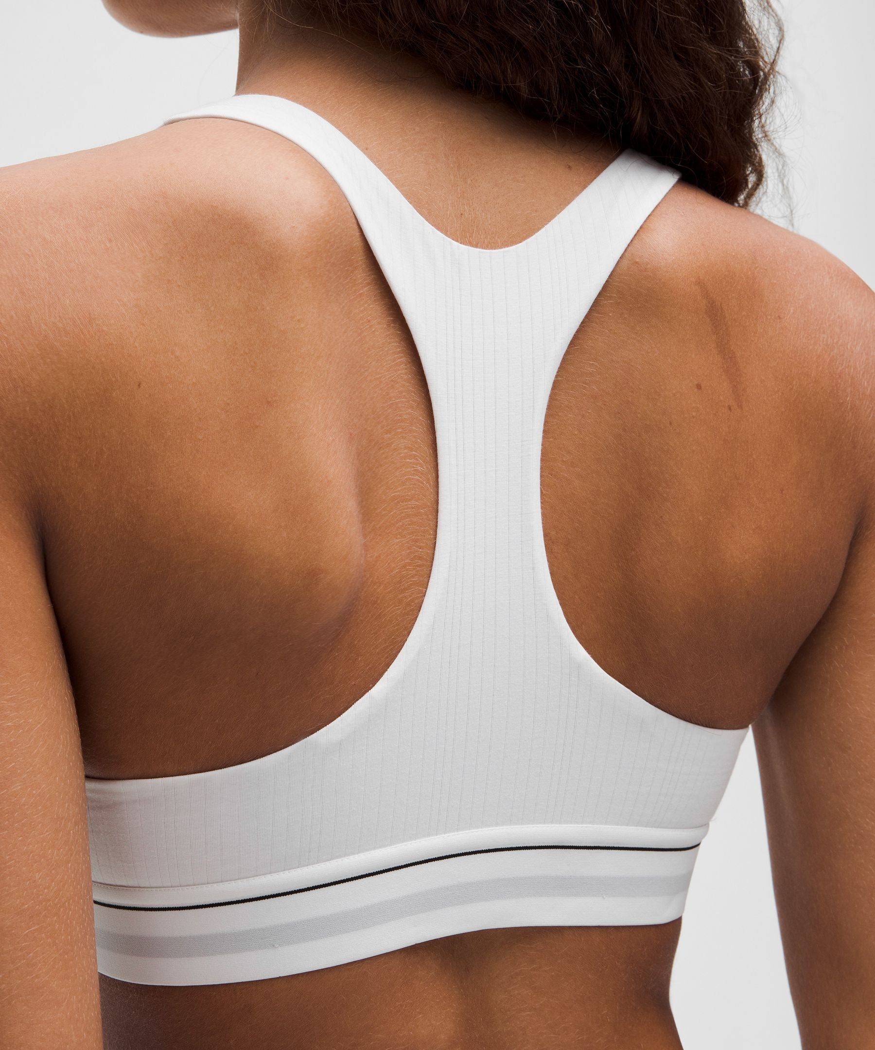 Stretch Cotton Ribbed Logo Racerback Bralette *A–C Cups