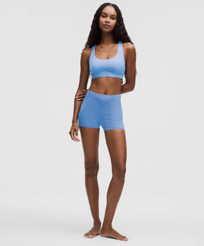 Stretch Cotton Ribbed Logo Racerback Bralette *A–C Cups
