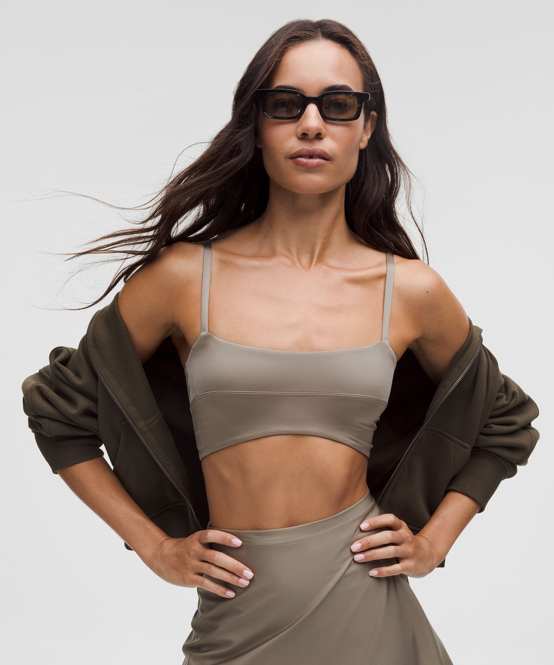 Satin Spaghetti-Strap Yoga Bra *Light Support, A/B Cup