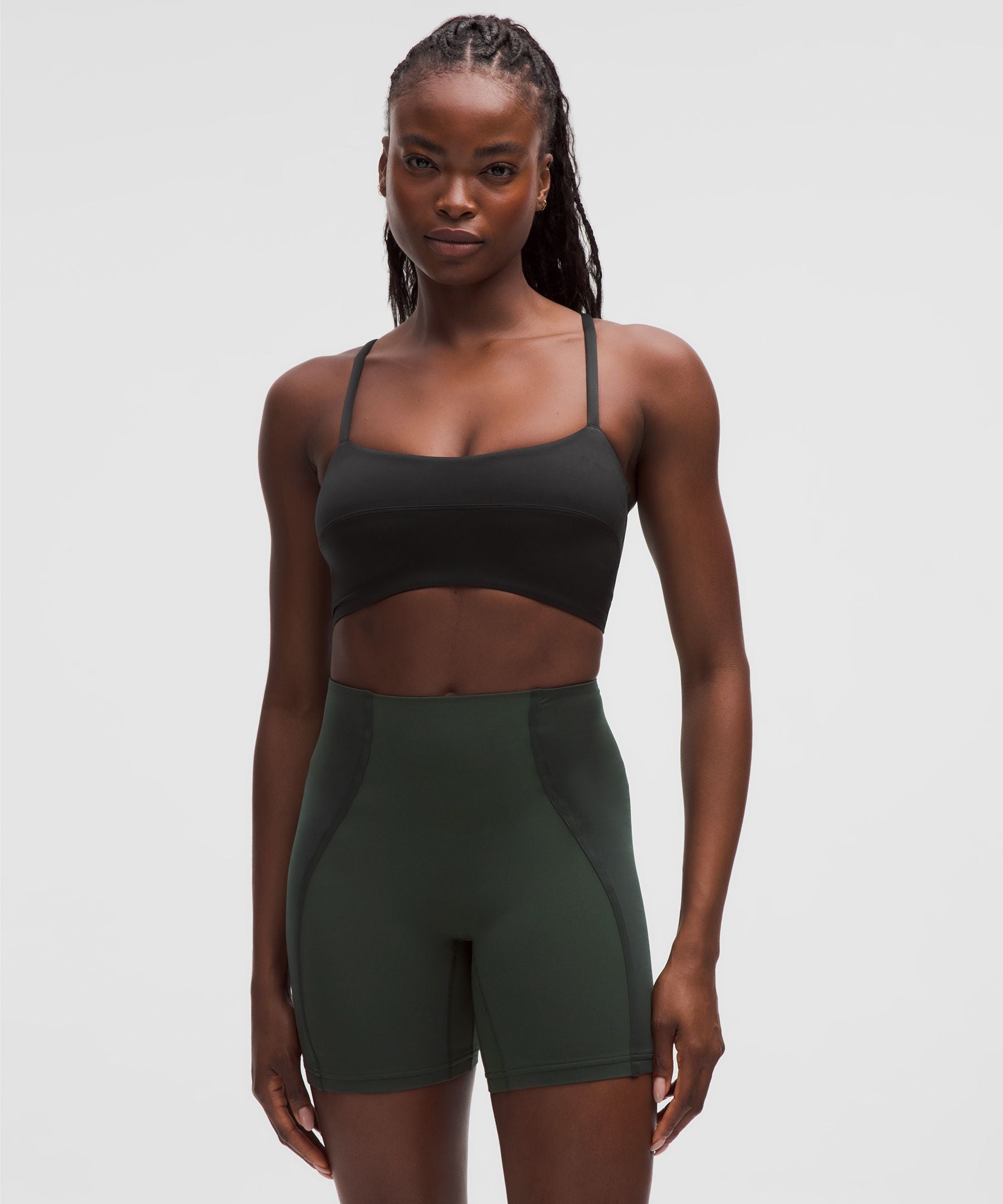 Satin Spaghetti-Strap Yoga Bra *Light Support, C/D Cup