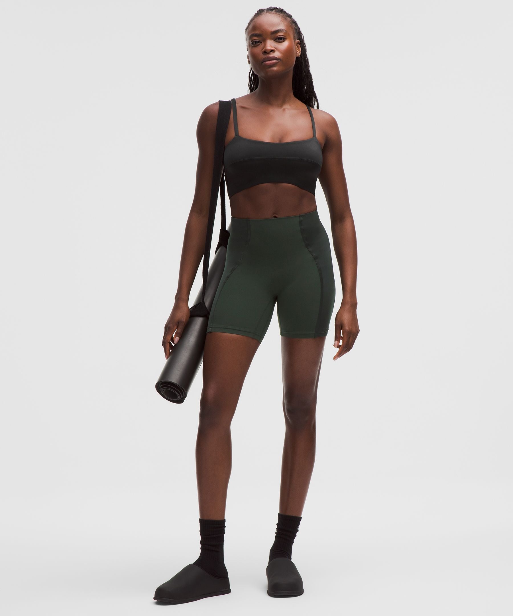 Satin Spaghetti-Strap Yoga Bra *Light Support, C/D Cup