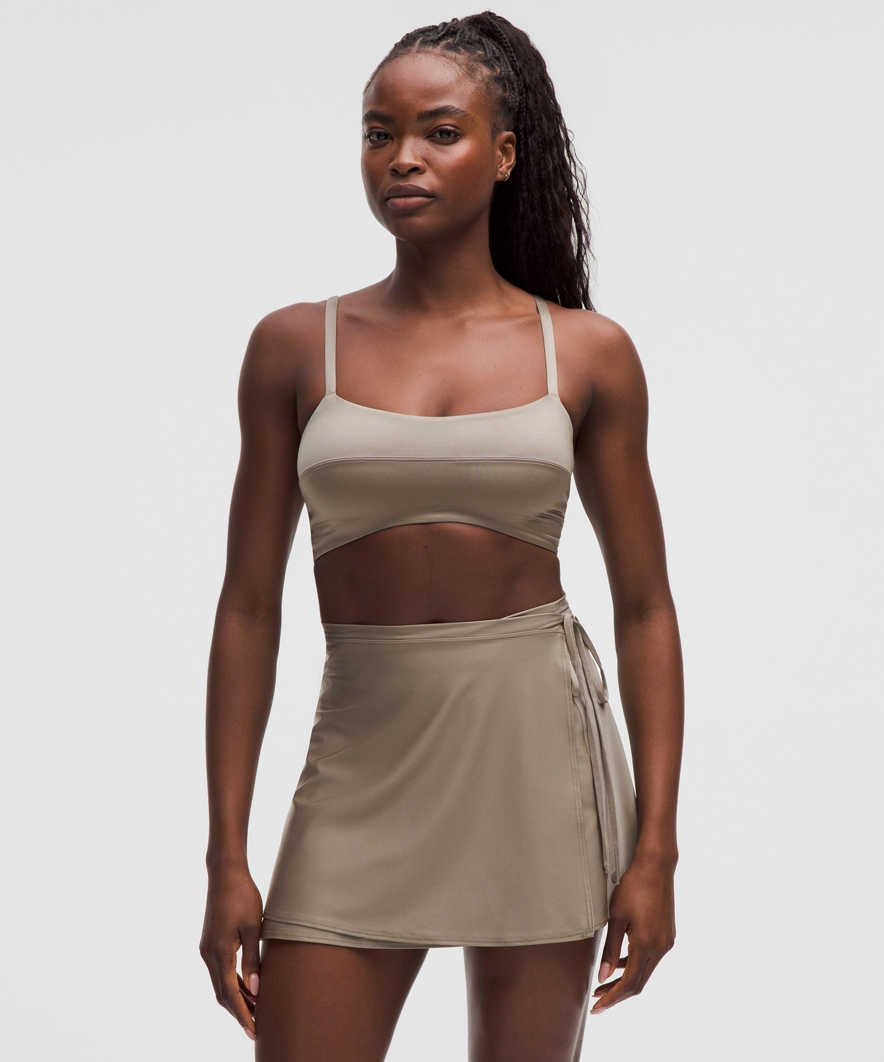 Satin Spaghetti-Strap Yoga Bra *Light Support, C/D Cup