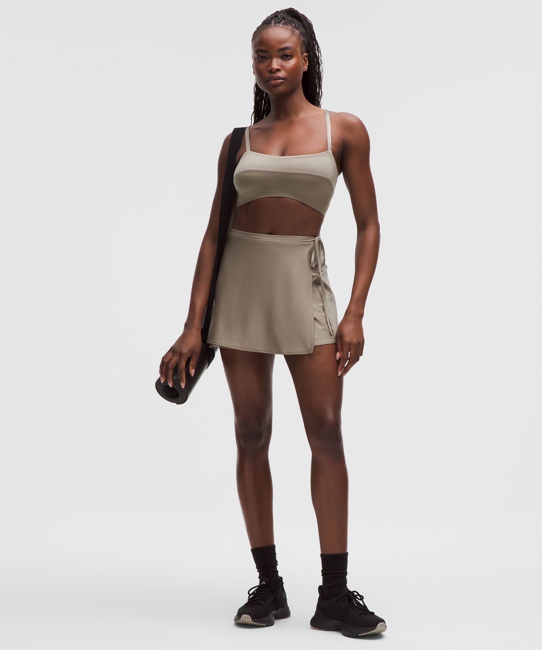 Satin Spaghetti-Strap Yoga Bra *Light Support, C/D Cup